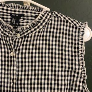 Gingham Button Up Top
